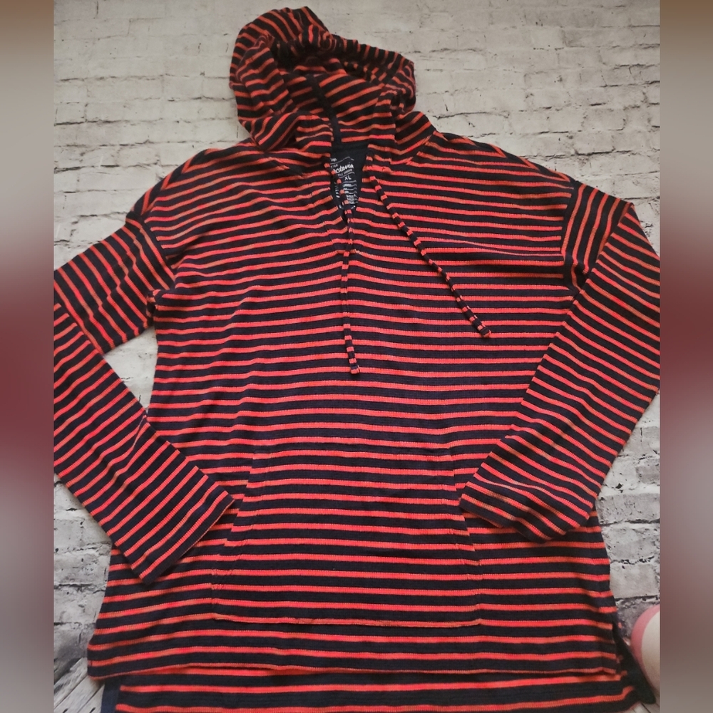 Gap The Octavia Navy Stripe Waffle Hoodie Shirt Size Xl